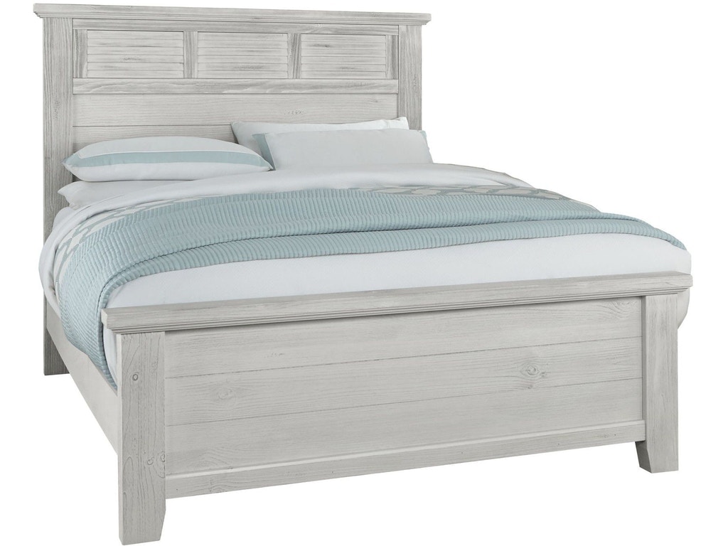 Vaughan Bassett Sawmill Alabaster King Louver Panel Bed 694klb