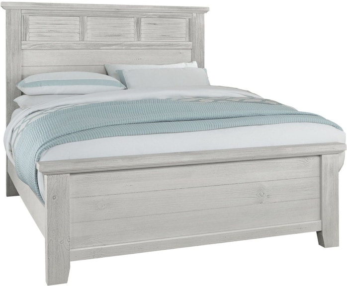 Vaughan-Bassett Furniture Company Sawmill Alabaster Louver Panel Bed 694 694-Louver-Bed