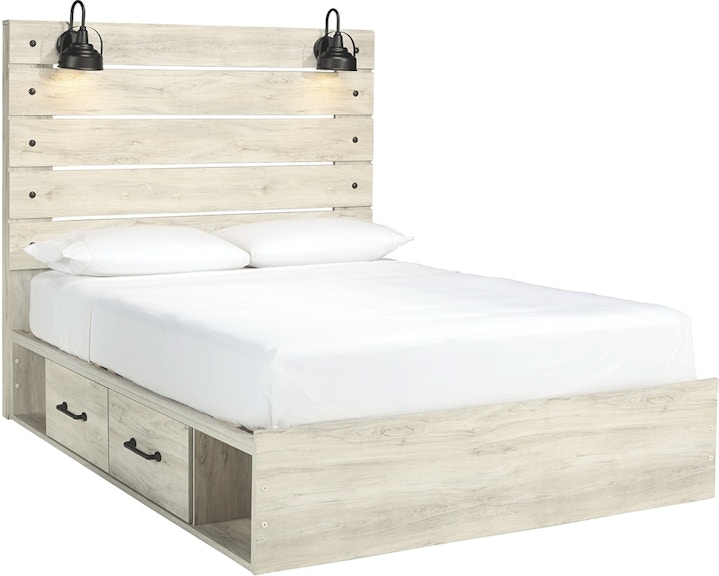Signature Design by Ashley Cambeck White Panel Bed with 2 Side Storage (4 Drawers) B192 B192PB2SS