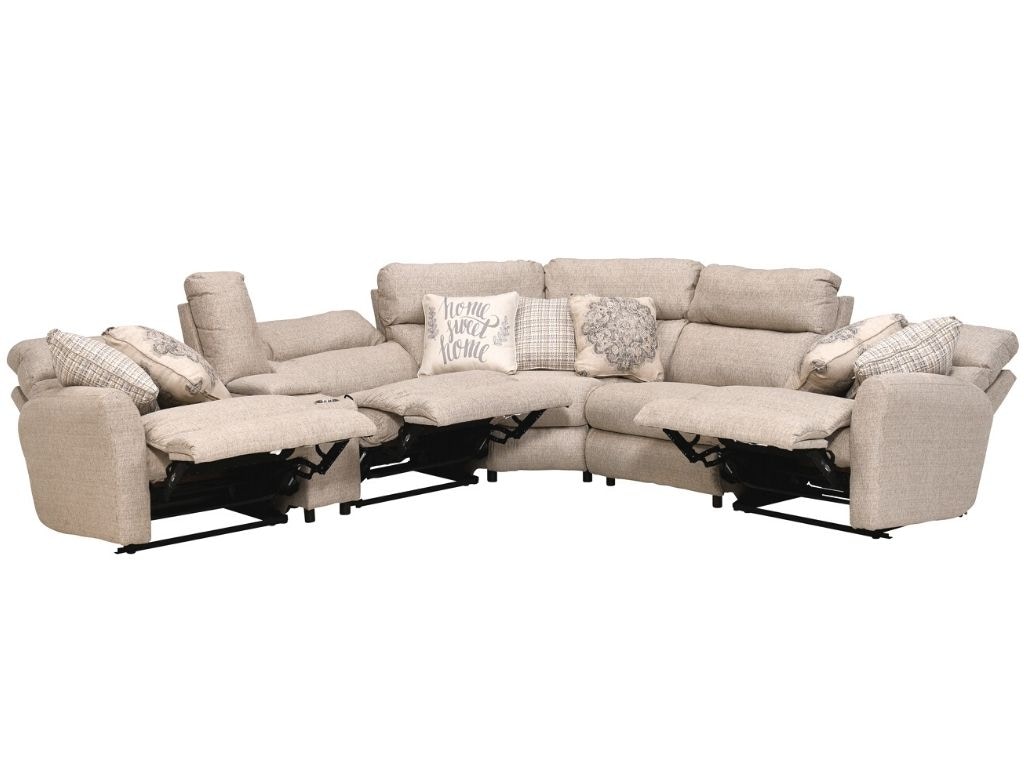 Catnapper McPherson Buff 6 Piece Reclining Sectional 261