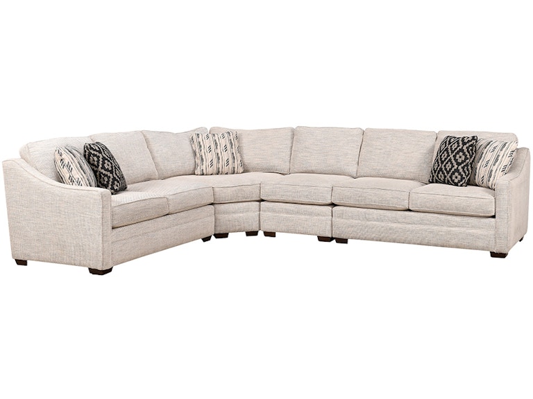 Craftmaster 4PC F9 Chaplin Sectional- LAF Loveseat, Pie Wedge, RAF Loveseat & armless chair F9341-4PCSECT 149974981