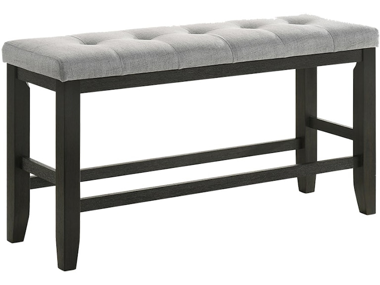 Crown Mark Bardstown Charcoal Linen Cushioned Counter Height Bench 931664385