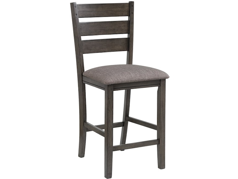 Crown Mark Bardstown Grey Cushioned Counter Stool 218718203