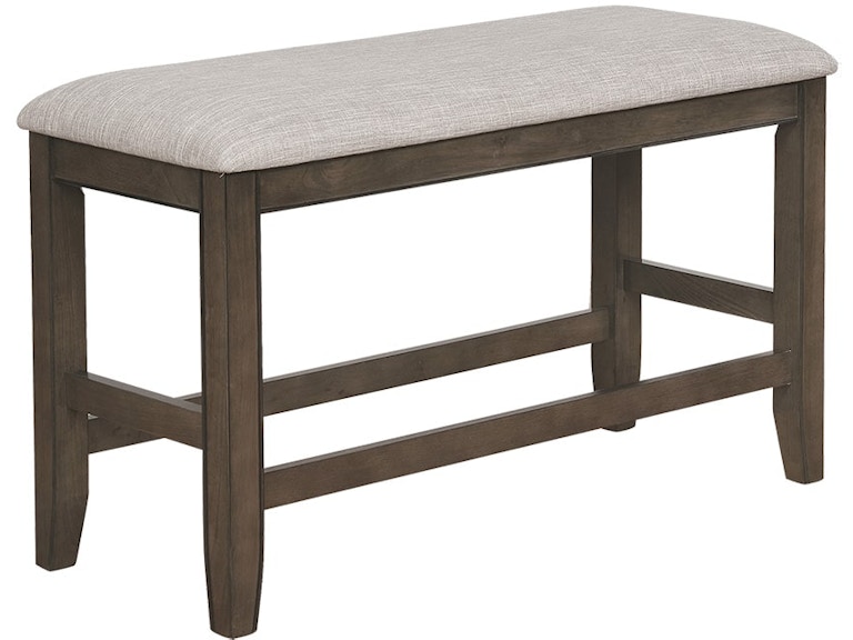 Crown Mark Fulton Grey Counter Height Cushioned Bench 721064339