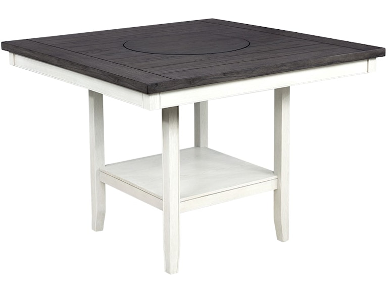 Crown Mark Fulton Chalk Grey/White 48" Square Counter Table 010662648