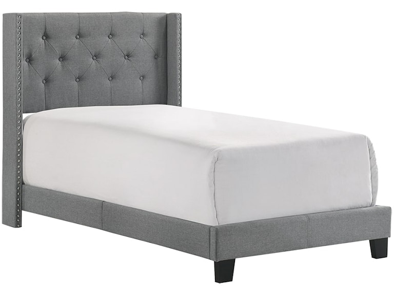 Crown Mark Makayla Grey Twin Upholstered Bed 442600290