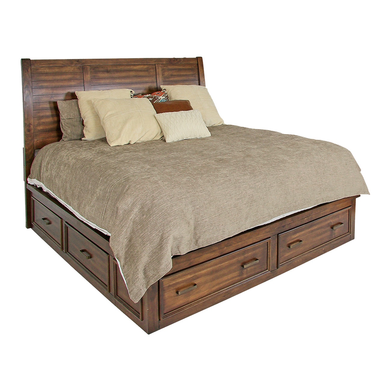 Elements International Sullivan Chestnut King Storage Bed SV500KB
