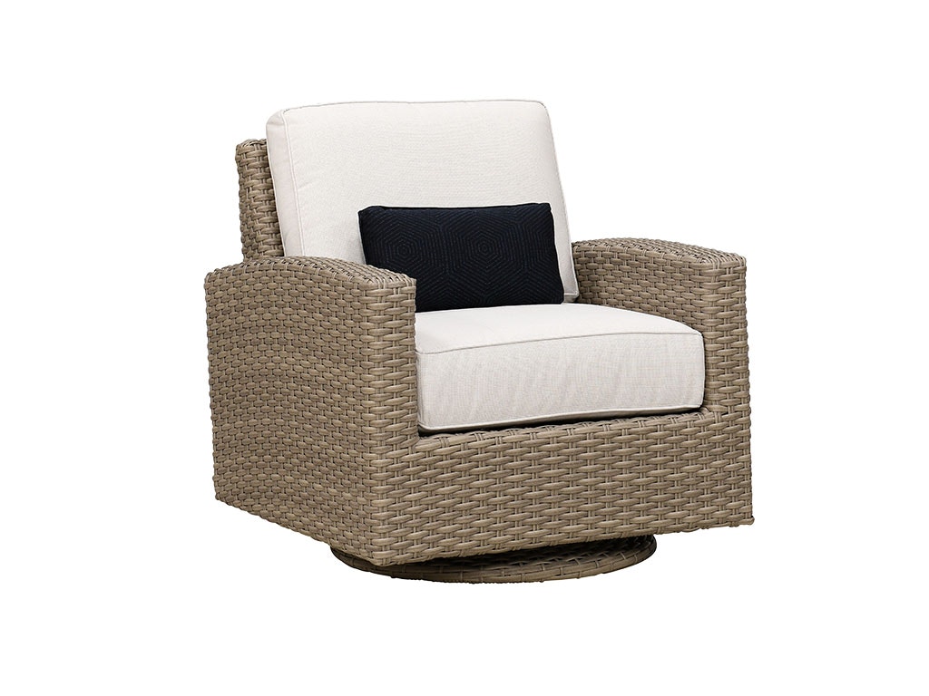 Rosecliff heights gilchrist swivel patio chair with discount cushions