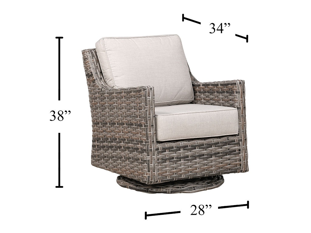 Cast Silver Outdoor Swivel Glider Chair by Erwin & Sons ES5123B 