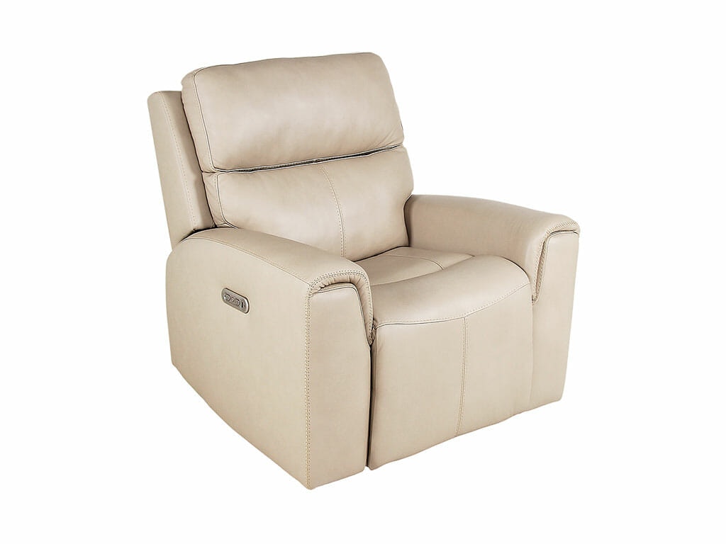 Flexsteel Jarvis Parchment Leather Power Recliner w/ Power