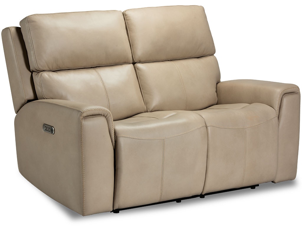 flexsteel miller leather power reclining sofa with power headrests