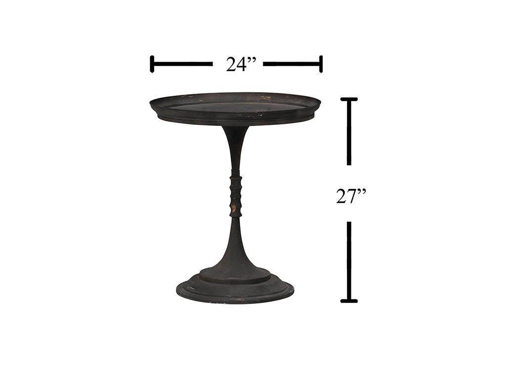 Black metal outlet pedestal side table