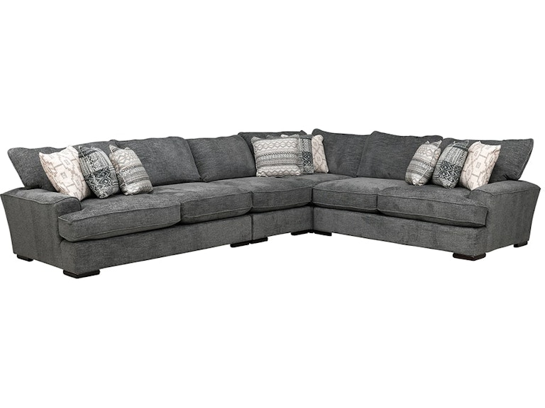 Fusion Furniture 4 Piece Handwoven Slate Sectional- LSF & RSF Section Corner Armless Chair 142555248