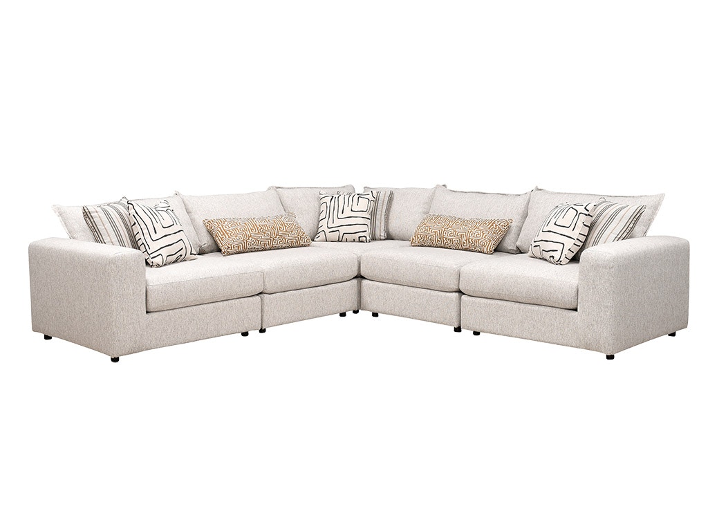 Durango Pewter 5pc Sectional w/ 2 Armless Chairs by Fusion Furniture