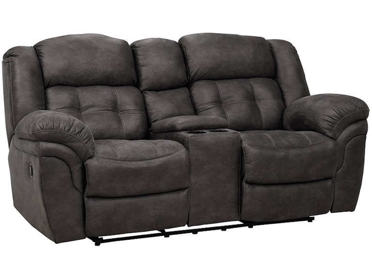 HomeStretch Charcoal Power Reclining Console Loveseat 129-29-41 556777101