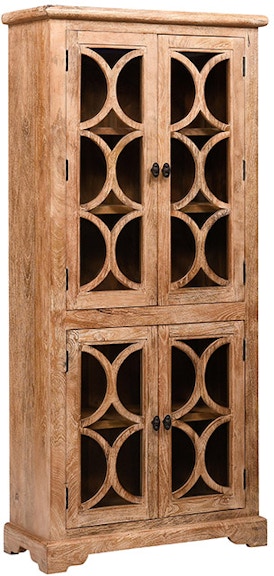 Home Trends & Design San Rafael Antique Oak 38" Wide Glass Cabinet FSR-GC38TAO 111593951