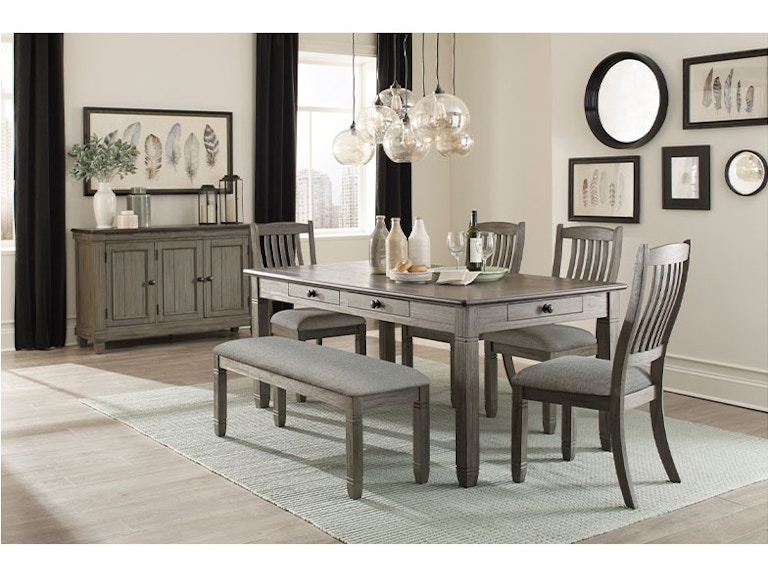 Homelegance Granby Antique Gray Dining Table, 4 Chairs & Bench 5627GY 724494545