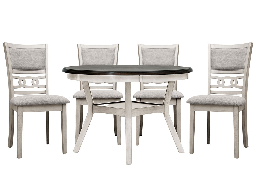 Homelegance Holders White Cherry 48 Round Dining Table with 4