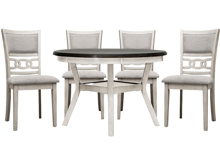 Homelegance Holders White/Cherry 48" Round Dining Table with 4 Chairs SH1155WHT 533077384