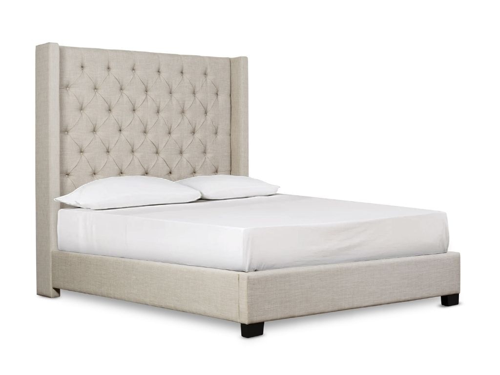 New West Beige Upholstered Queen Bed SH229BGE-1