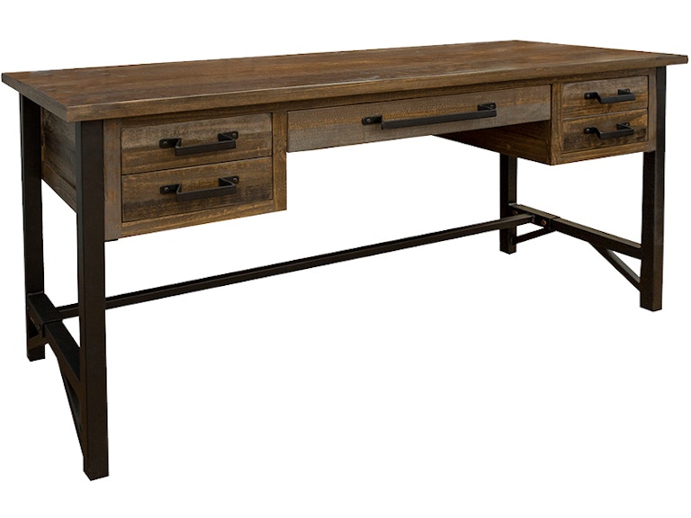 International Furniture Direct Loft Brown 5 Drawer Desk IFD6441DSK 370506087