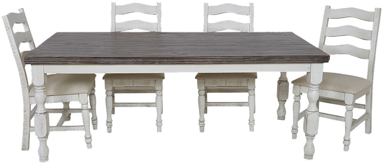 International Furniture Direct Stone White Rectangular Dining Table & 4 Chairs IFDK4680D IFDK4680D
