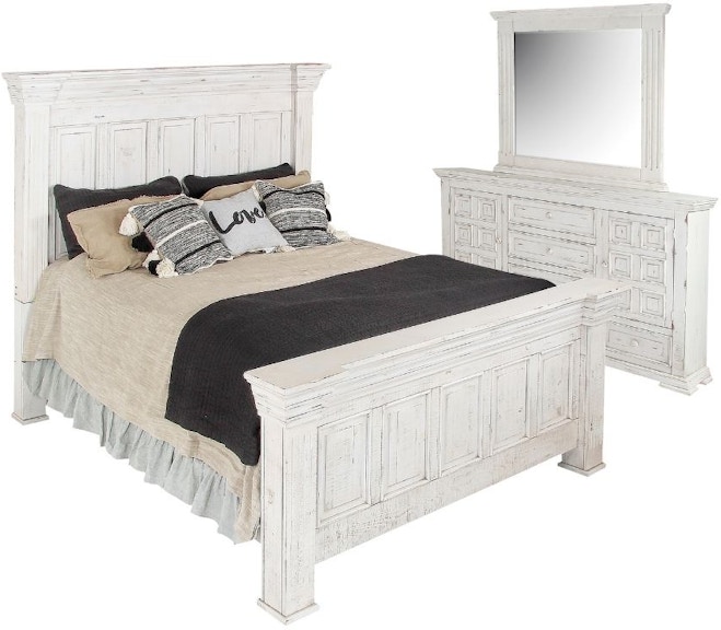 International Furniture Direct Terra White 3 Piece King Bedroom IFDK1022K3G