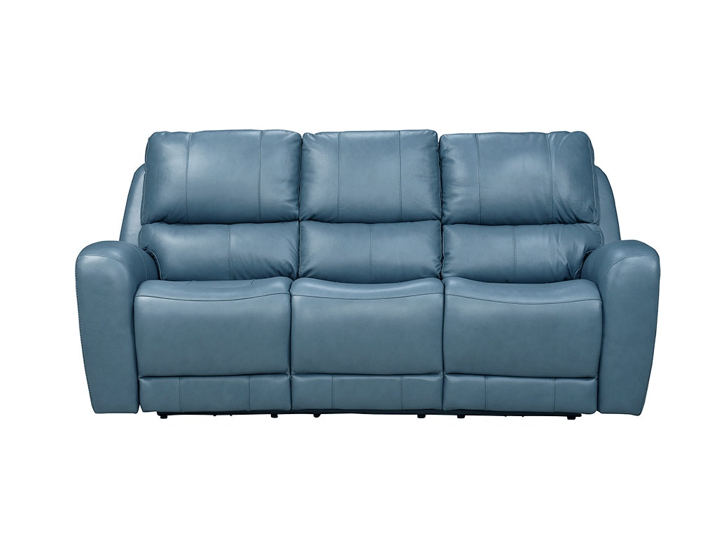 Blue leather power discount recliner