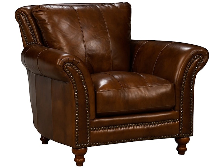 Leather Italia Butler Top Grain Brown Leather Chair 278681233