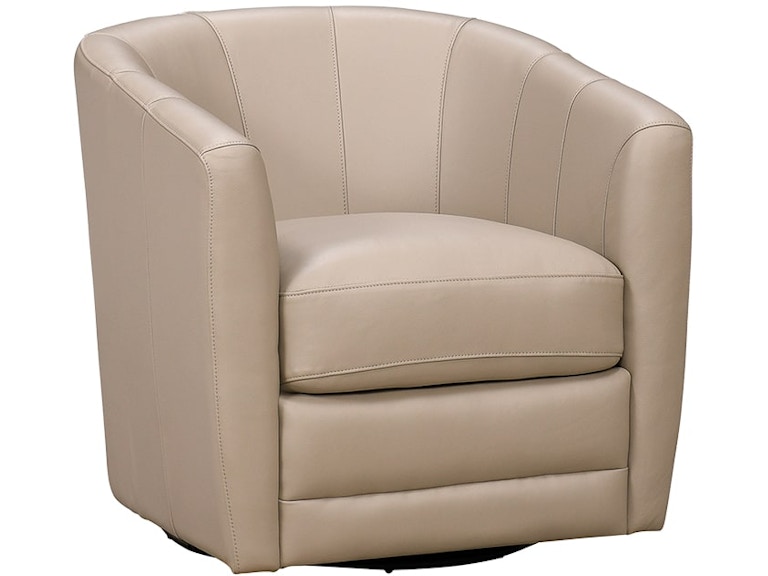 Leather Italia Eastwood Beige Leather Swivel Chair 371710168