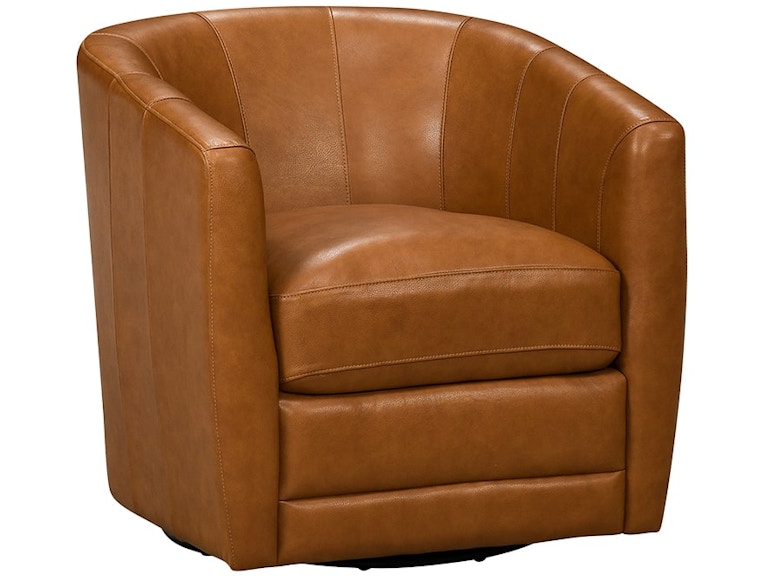 Leather Italia Eastwood Camel Leather Swivel Chair 352044589