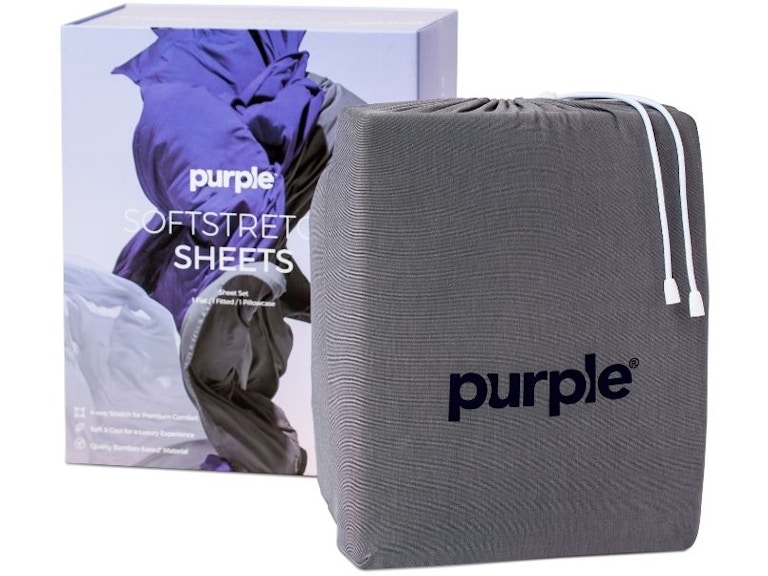 Purple Purple SoftStretch Stormy Grey Sheets 10-38-2284