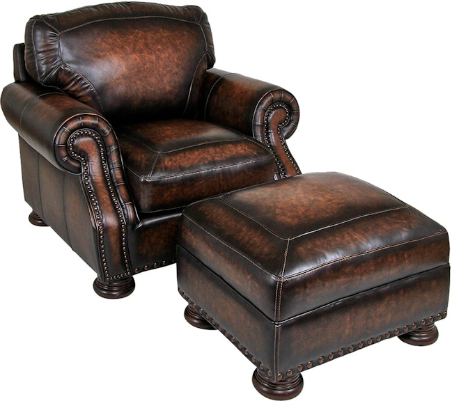Simon Li Carlton Bomber Jacket Leather Chair & Ottoman 610226181