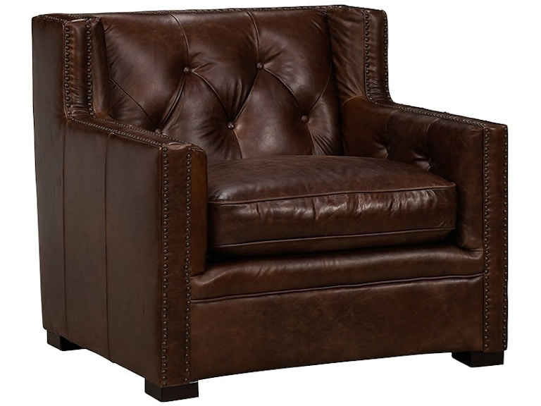 Simon Li Vesuvius Brown Leather Chair 558247113