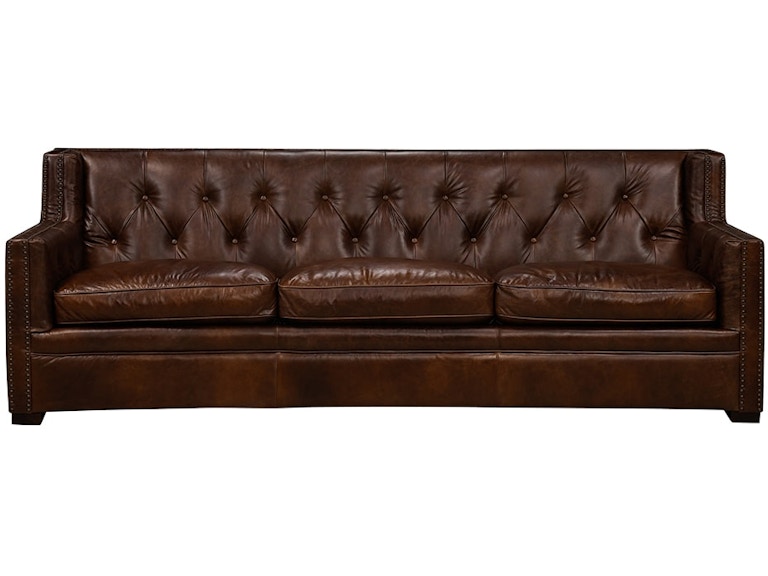 Simon Li Vesuvius Brown Leather Sofa 358564408