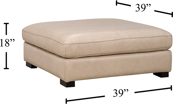 Williston Forge Mckeown 71cm Wide Genuine Leather Tufted Square Solid  Colour Footstool Ottoman