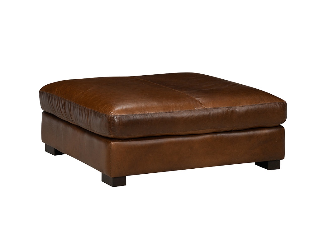 Soft Line America Dallas Chestnut Leather Square Ottoman 7472108723500