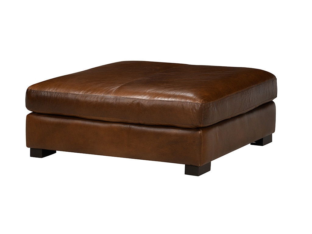 Soft Line America Dallas Chestnut Leather Square Ottoman 7472108723500