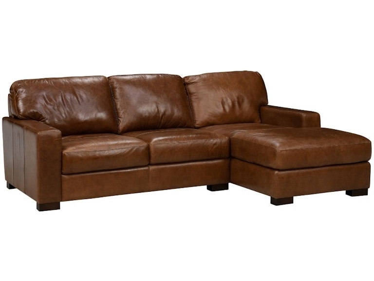 Soft Line America Splendor Chestnut Leather 2 Piece Chofa Sectional with RAF Chaise 7003 366888358