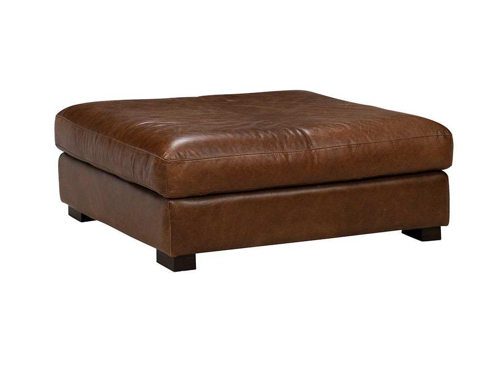 Splendor Chestnut Leather Ottoman 7003-020A87