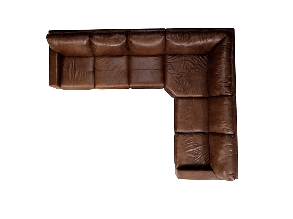 Soft Line America Splendor Chestnut 4 Piece Leather Sectional 7003009