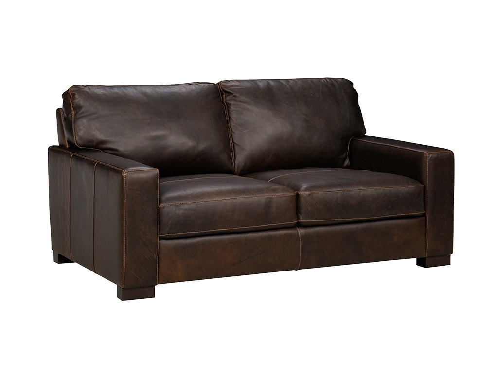 Waco Brown 67 Leather Loveseat by Soft Line America 7003002 WACO BRN 37600