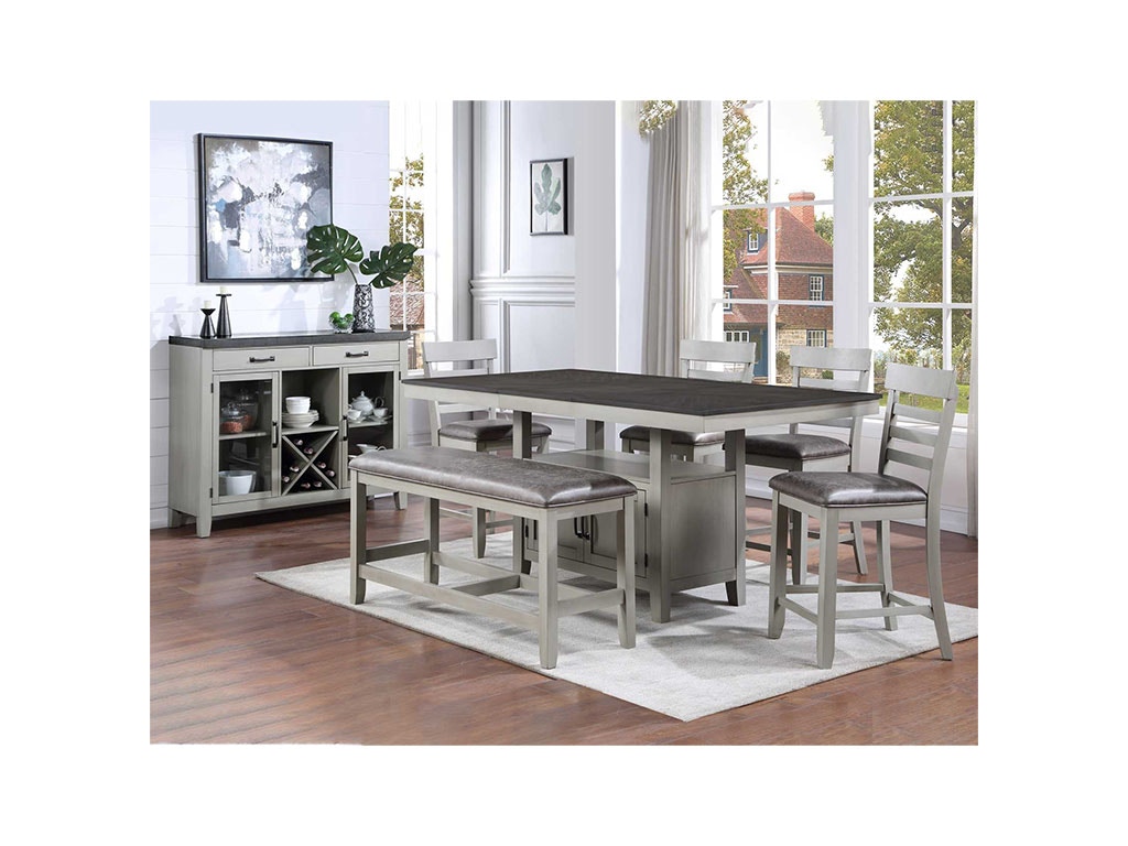 Steve silver counter height deals dining sets