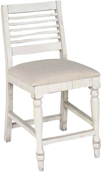 International Furniture Direct Stone White Ladder Back 24" Stool IFD4680BST24