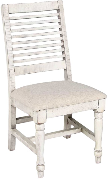 International Furniture Direct Stone White Ladder Back Side Chair IFD4680CHR