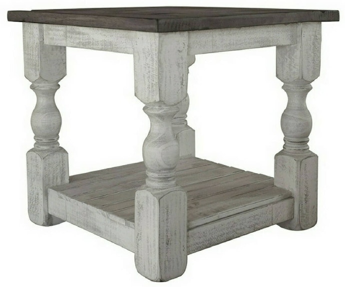 International Furniture Direct Stone White Square End Table IFD469END