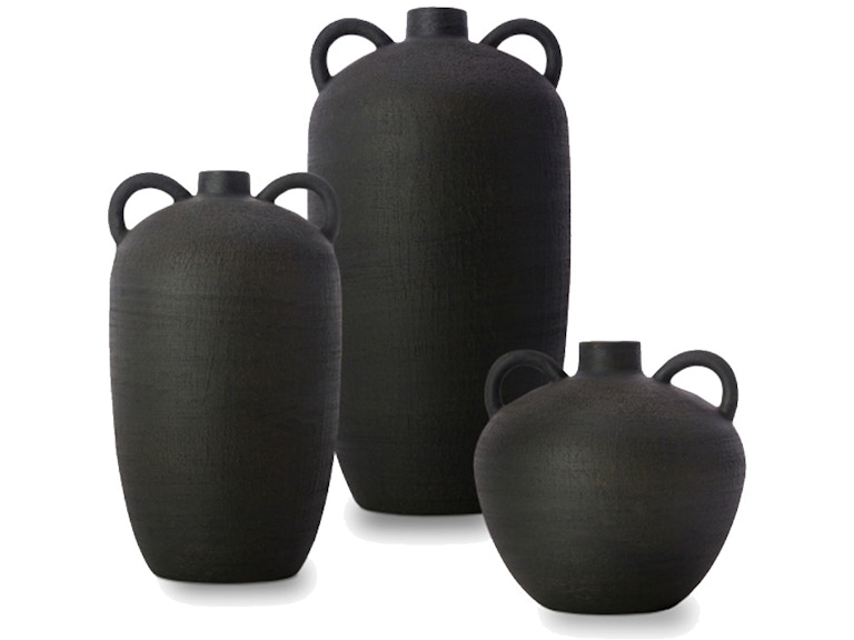 Surya Acanceh Black Floor Vases-Set/3 CCH-003 CCH-003