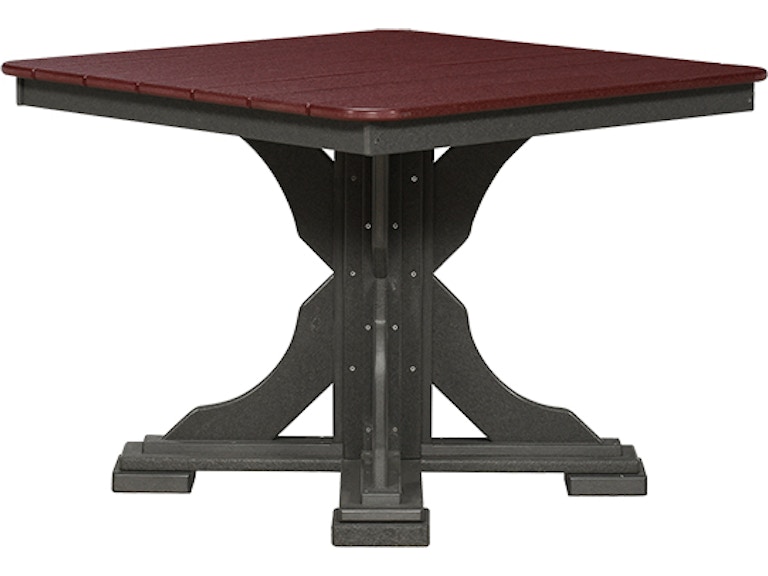Tru180 Outdoor Slate/Cherrywood 40" Square Pedestal Table TSQ040-D SC 417436179