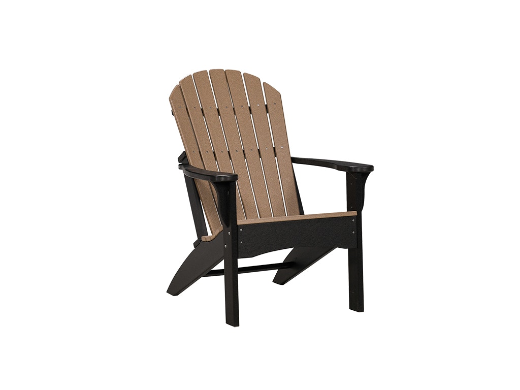 Fan Back Black Weather Wood Fixed Outdoor Adirondack CAD005 F BW