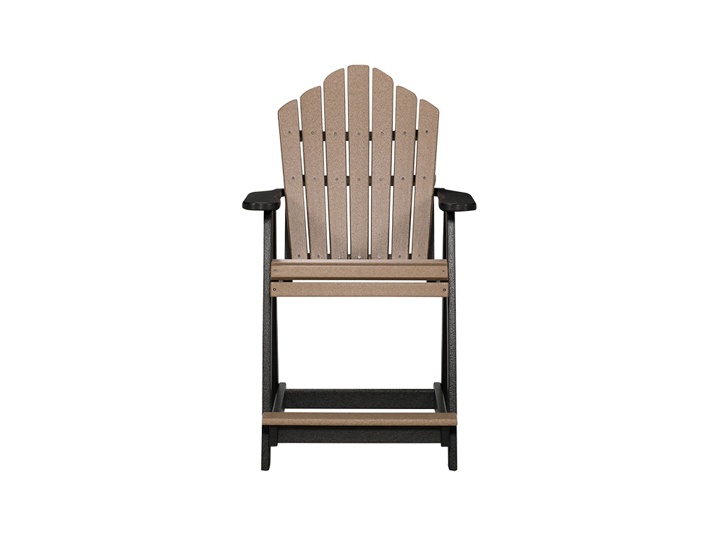 Scallop Back Black Weather Wood Outdoor Counter Height Chair CPA001 C S BW